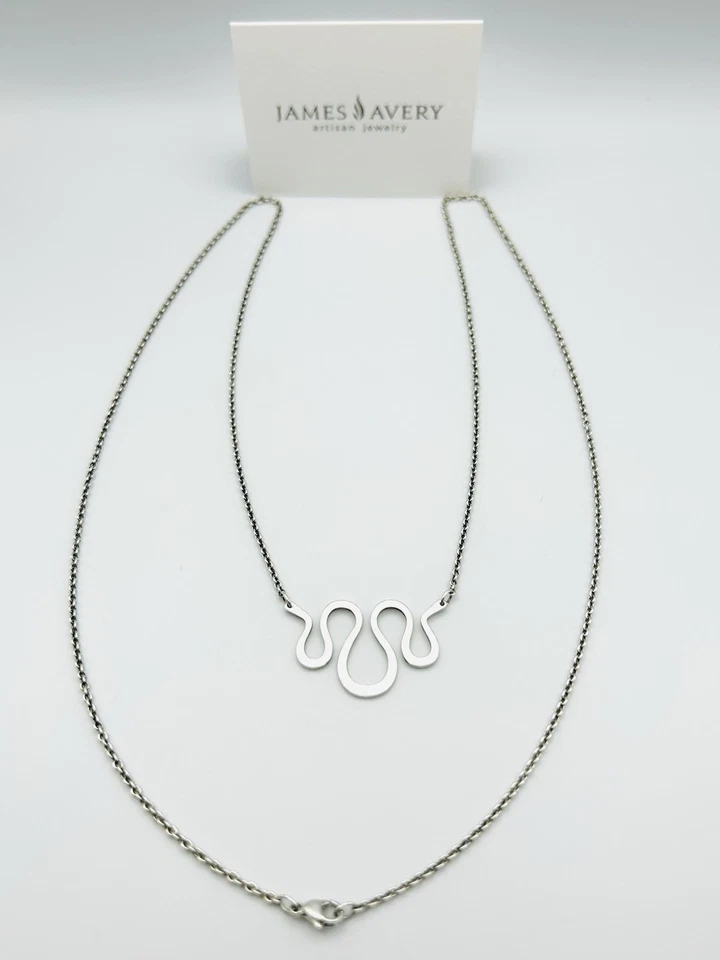 James Avery Retirado 925 Plata de Ley Viaje Cambiable Wazy Charm Soporte 28" Foto 3 de 4