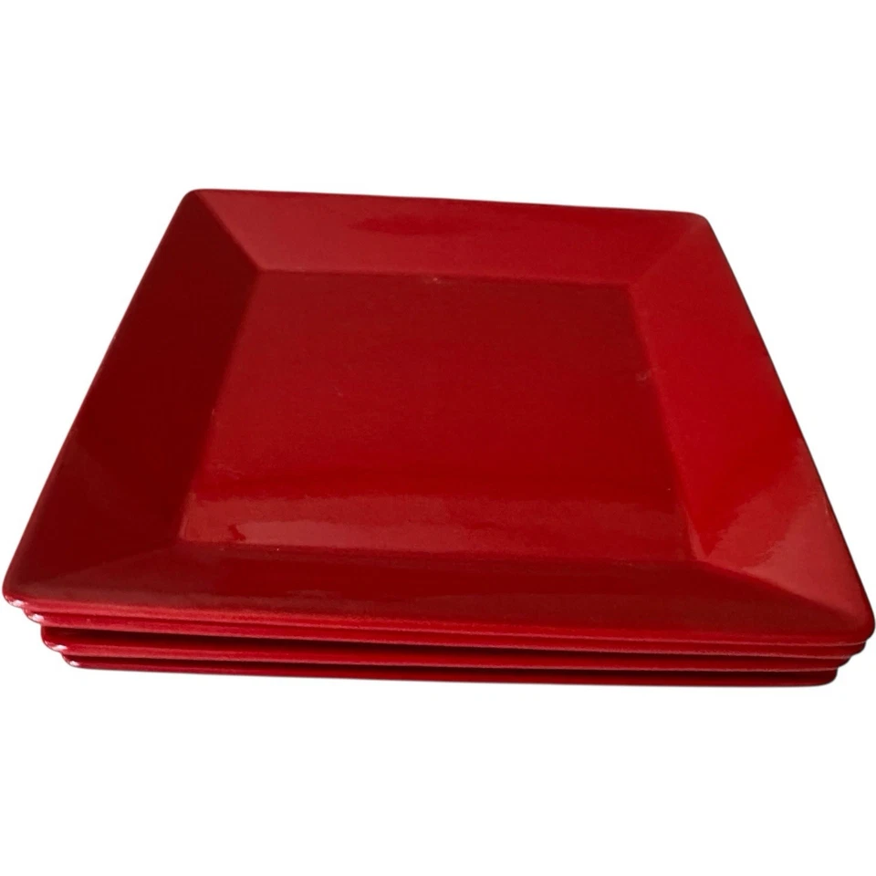 Waechtersbach Fun Factory обеденная тарелка 10 дюймов квадратная вишнево-красная праздничная Германия - Изображение 4 из 4