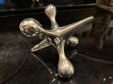 Vintage Jacks Jax Chrome Sculpture MCM Decor 2 lb Paper Weight Door Stop Bookend