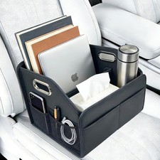 Car Storage Organizer Foldable PU Leather Front Seat Caddy  12.6 Inch,8