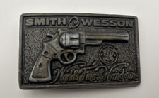 Smith and Wesson Belt Buckle Gun World's Finest Handgun 80s Vintage