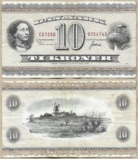 Denmark 1973 10 Kroner Banknote H.C. Andersen G P-44ag