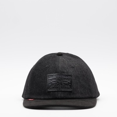 Levi's Men's Relaxed Adjustable Fit Leather Patch Denim Dad Cap Black One Size