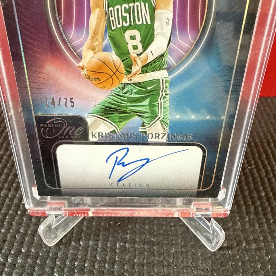 Kristaps Porzingis 2023-24 Panini One and One Presenting Autograph Auto /75 - image 3 of 3