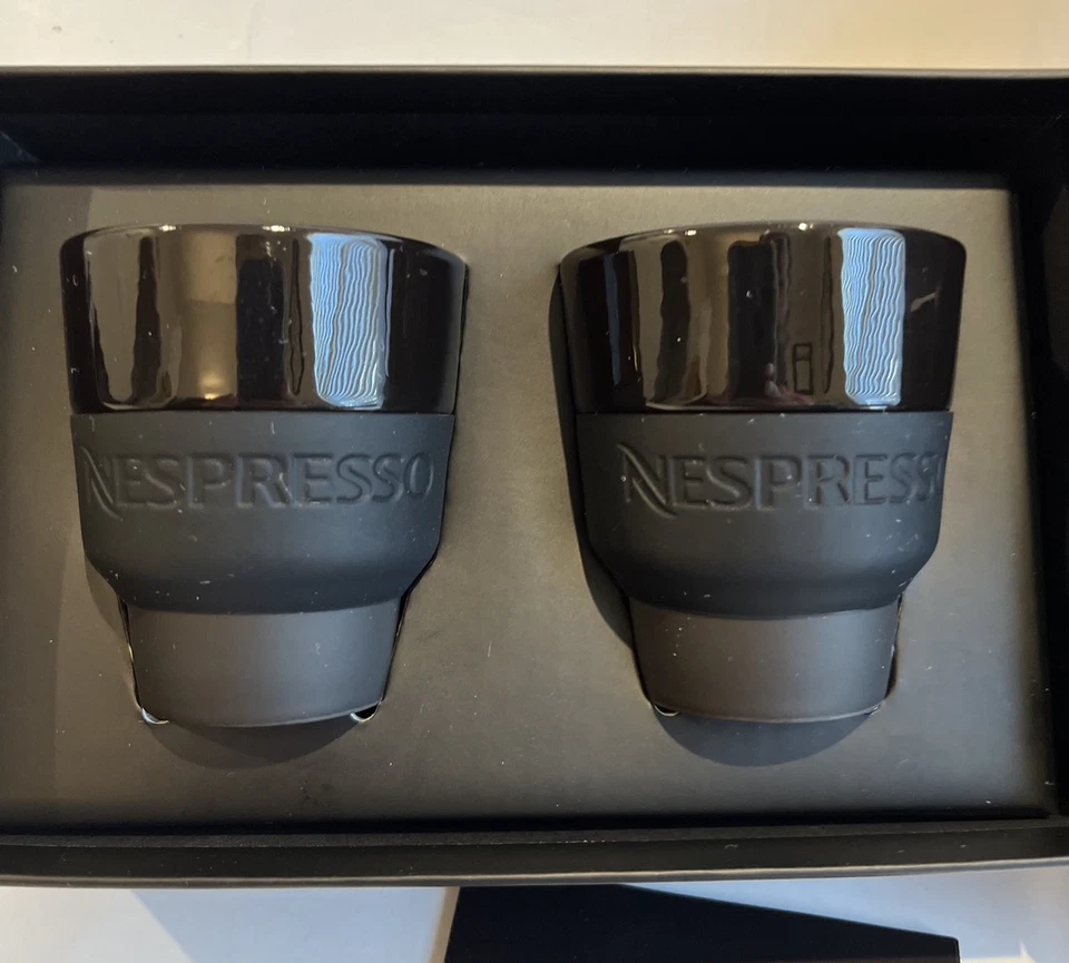 Nespresso Touch Espresso Cups Black Ceramic w/ Silicone Grip - Image 4 of 4