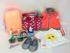 Our Generation Traveling Accessory lot w/ Luggage Suitcase Bag Clothes Playset