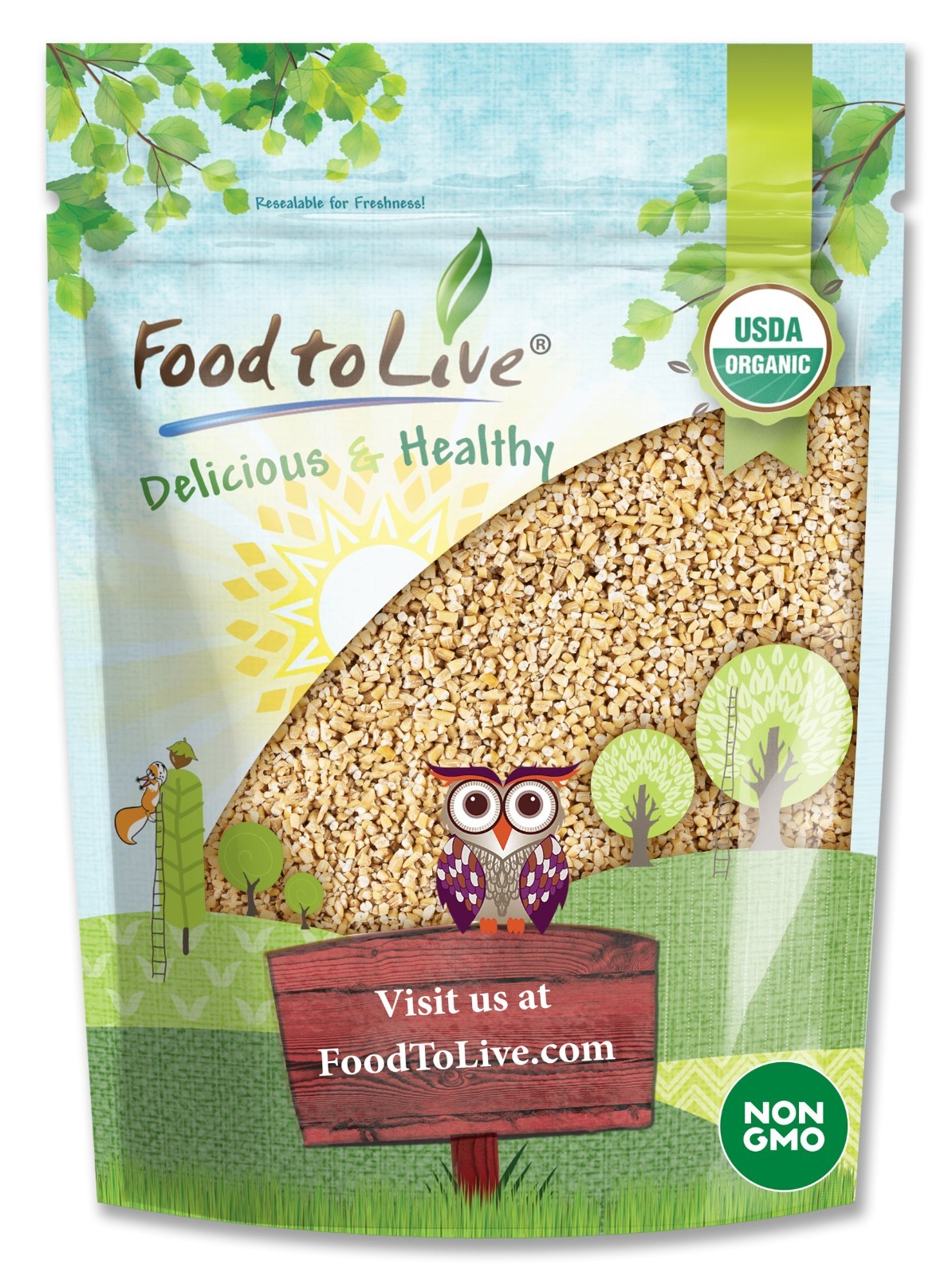 Organic Steel Cut Oats &mdash;  Non-GMO Cereal, Kosher, Vegan, Bulk &mdash; by Food to Live