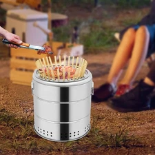 30 Skewers Barbecue Charcoal Barrel Grill, Surround Charcoal Kebab Grill Grate
