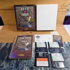 ACES OVER EUROPE MS-DOS PC Game 3.5in Floppy Big Box Complete Game 486 PC