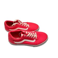 Vans Off the Wall Size 4 Girl Canvas Skateboard Shoes Sneakers Pink EUC