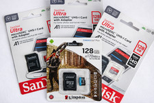 Image of Sandisk and Kingston 128gb microSDXC x4 bundle sealed original packaging