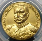 1914 Germany PCGS SP64 Gold GILT, General Hindenburg Silver Medal Zetzmann-4025 — photo 3