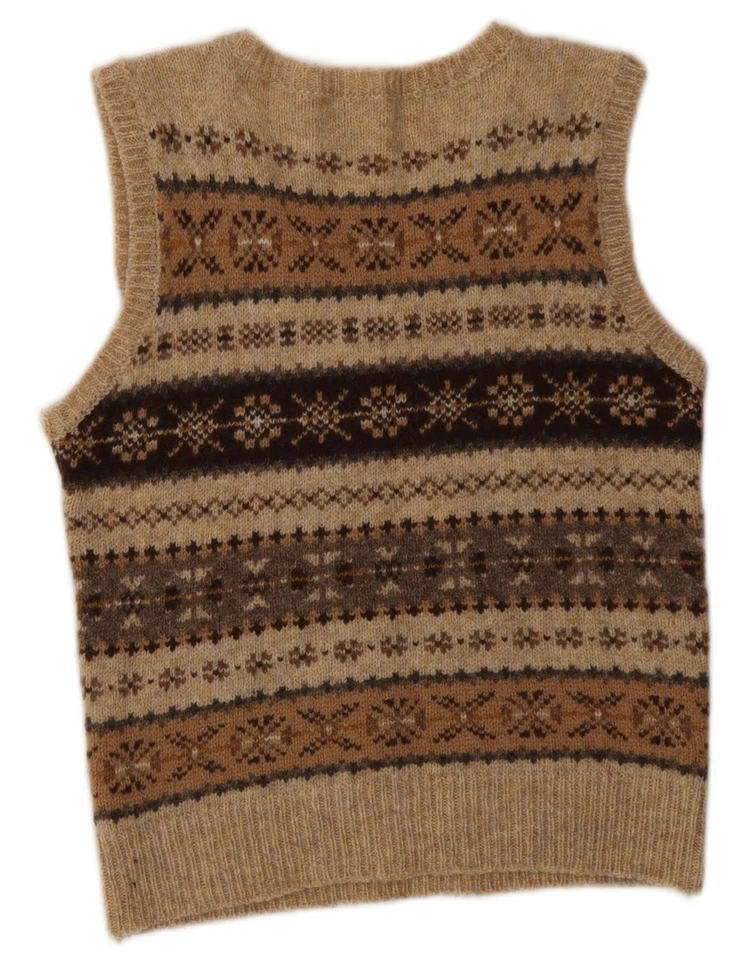 MOLOH Womens Vest Tank Top Size 1 Small Brown Fair Isle Wool Classic MT04 - Image 2 of 2
