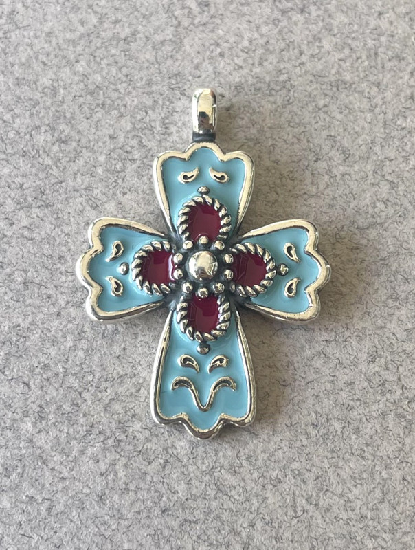 James Avery Sterling La Rosa Cross Pendant NR!!!