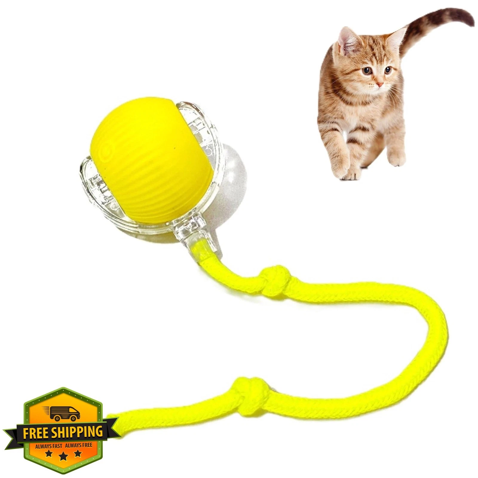 JoyEnjoy Smart Cat Toy Ball Yellow