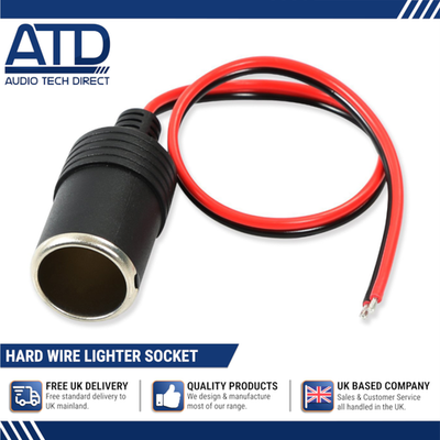 12v female car cigarette lighter socket plug connector Hardwire Cigar Socket Cigarette Lighter 12v Female Car Plug Connector 10amp  25cm
