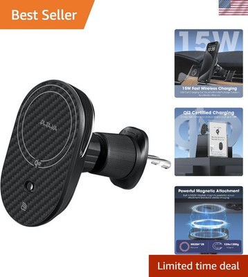 pitaka for Qi2 MagSafe MagEZ Car Mount Pro 2 (Qi2), Black - With NFC Feature