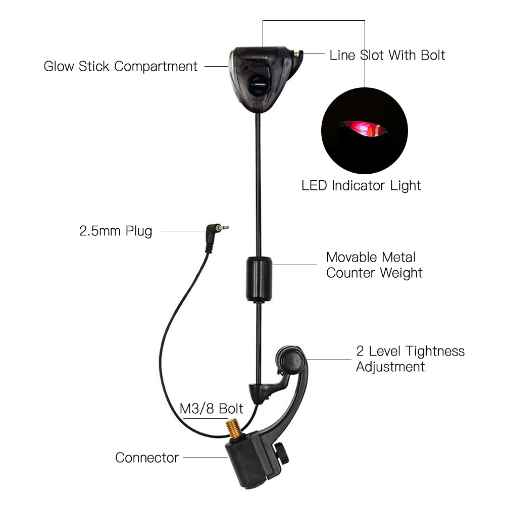 LED Bite Indicator Fishing Swinger For Carp Fishing Alarm