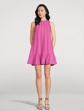 Oscar de la Renta Braid Tie Trapeze Knit Dress Mini Dress Pink Sleeveless XL NWT