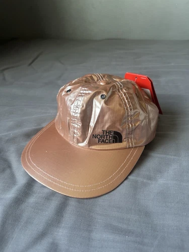 Casquette 6 panneaux métallisée Supreme x The North Face Or rose