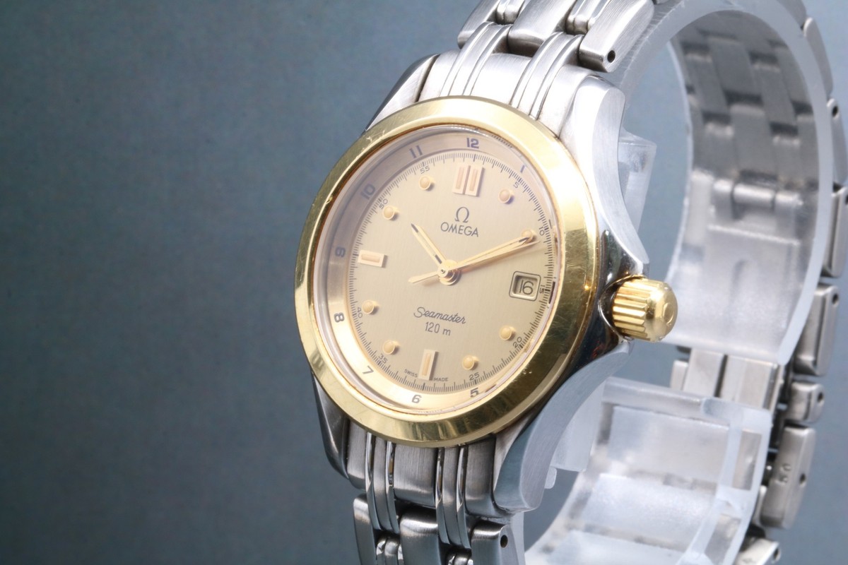 Vintage [Near MINT] OMEGA Seamaster 120m 596.1501 Gold Dial Quartz