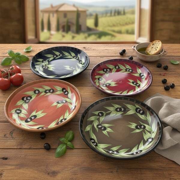 Gates Ware Laurie Gates Set of 4 Italian Style Pasta Salad Bowls