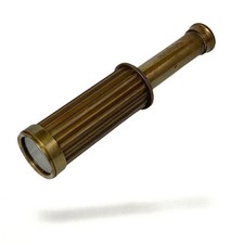 Antique Replica Tabletop Brass Telescope & Compass