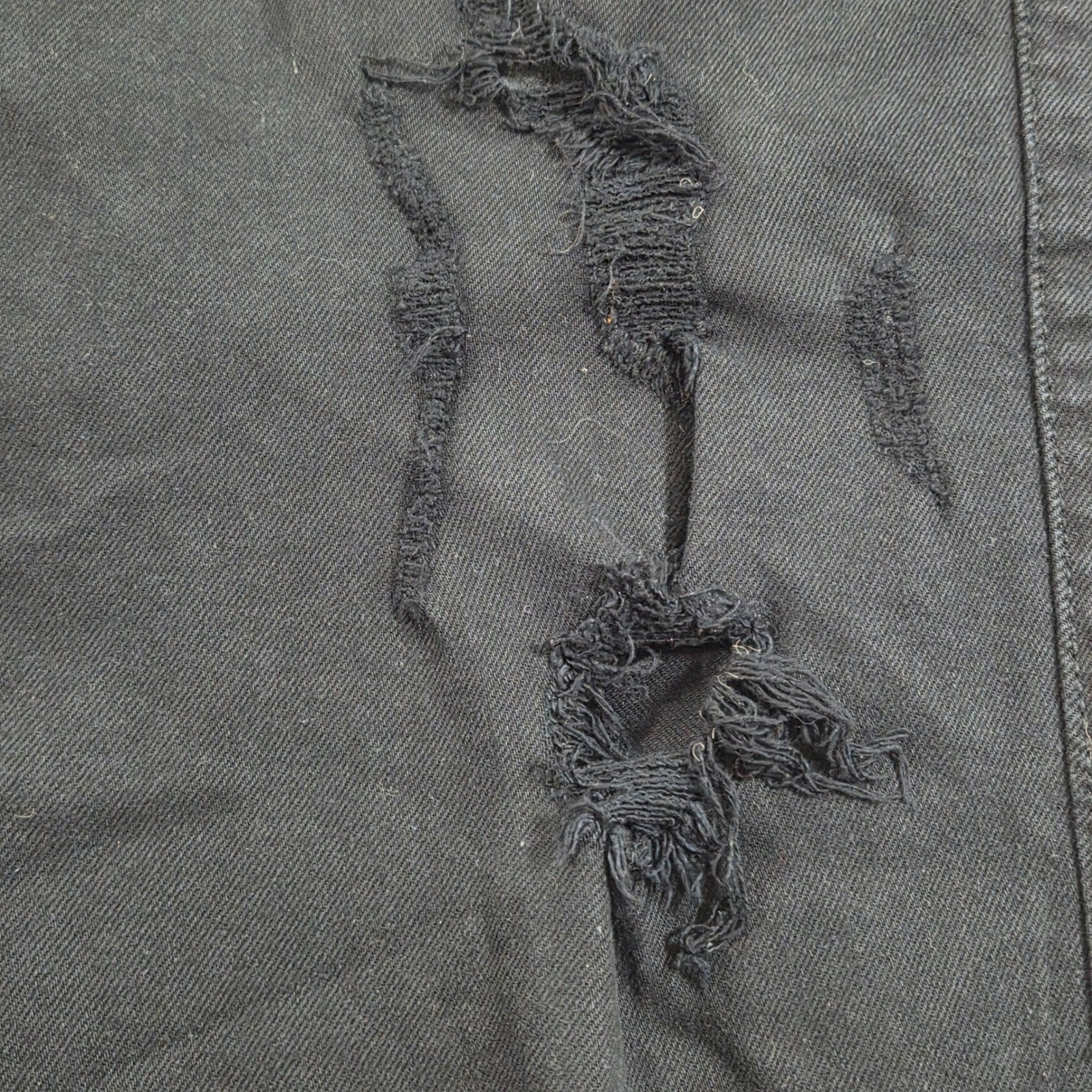 Focus Jeans Black Distressed Patchwork Denim Jean… - image 7