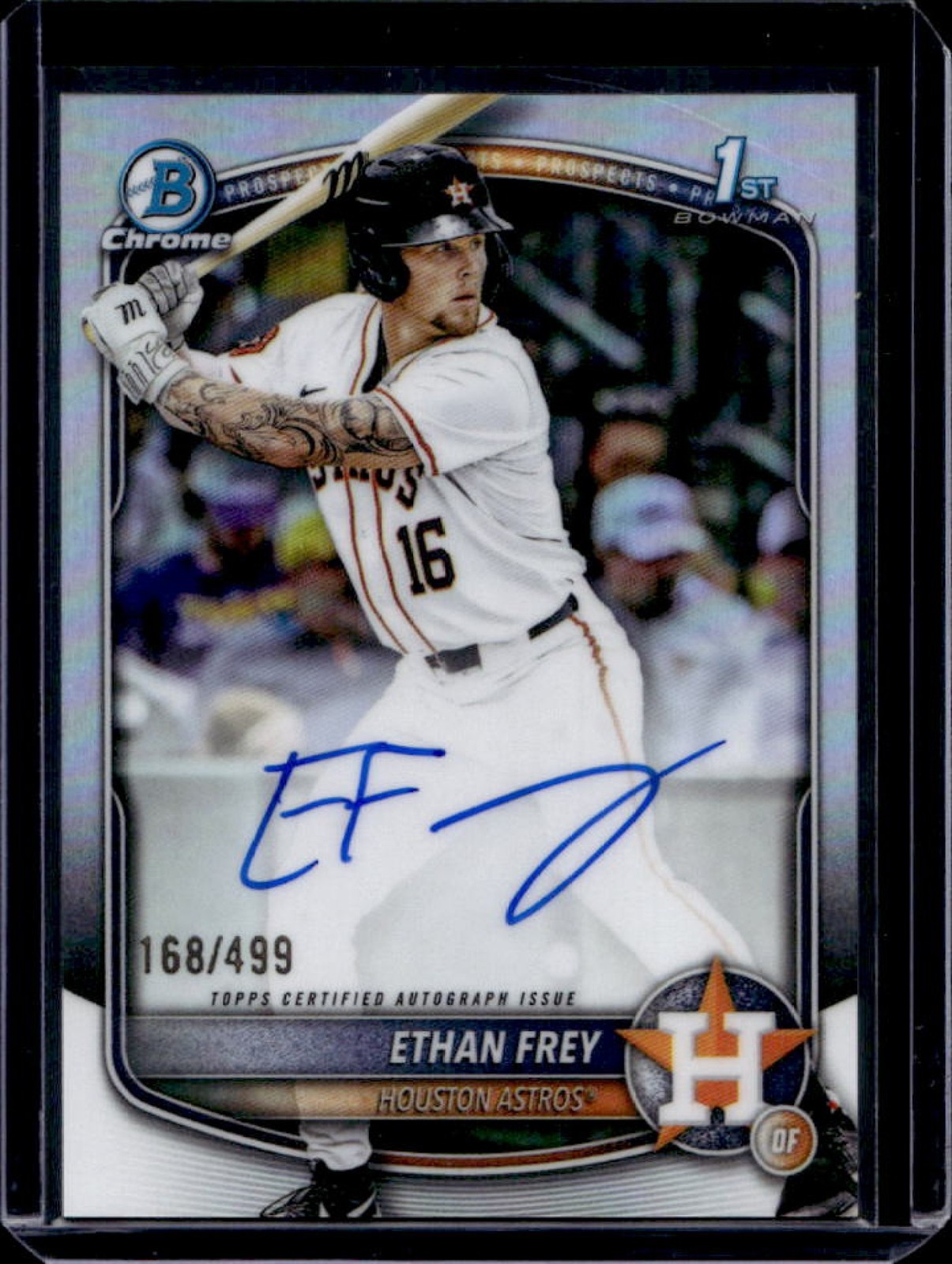 2025 Bowman Draft Ethan Frey Chrome Auto Refractor 1st Prospect #/499 Astros