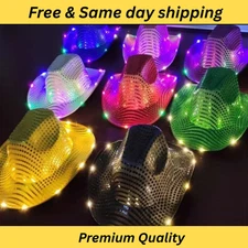 Bulk LED Cowgirl Cowboy Hat – Light Up Western Party Rave Hat | Party Glowz