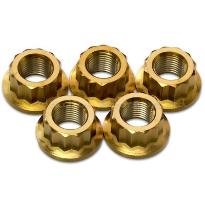 5x Gold Titanium Rear Sprocket Nuts Ducati Hypermotard 950, 950 SP, 950 RVE