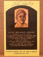 Luke Appling Autographed Signed HOF Plaque Postcard Chicago White Sox