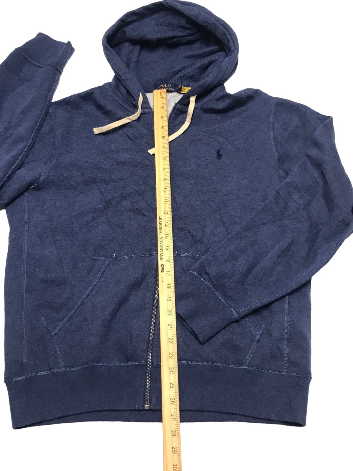 Polo Ralph Lauren Giacca Uomo Blu Full Zip Felpa con Cappuccio Pony Taglia Large L