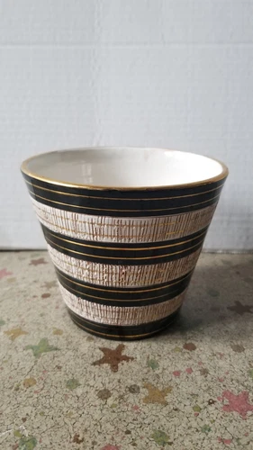 Vtg MCM Bitossi Aldo Londi ?  Italy Pottery Planter  Pot Sgrafitto 50s Atomic NM