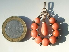 BEAU PENDENTIF ANCIEN NAP III XIXème en Plaqué or rose avec CORAIL ET 1/2 PERLE