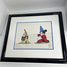 Rare Disney Fantasia Mickey Mouse Sorcerer's Apprentice & Broom Cel LE 5000
