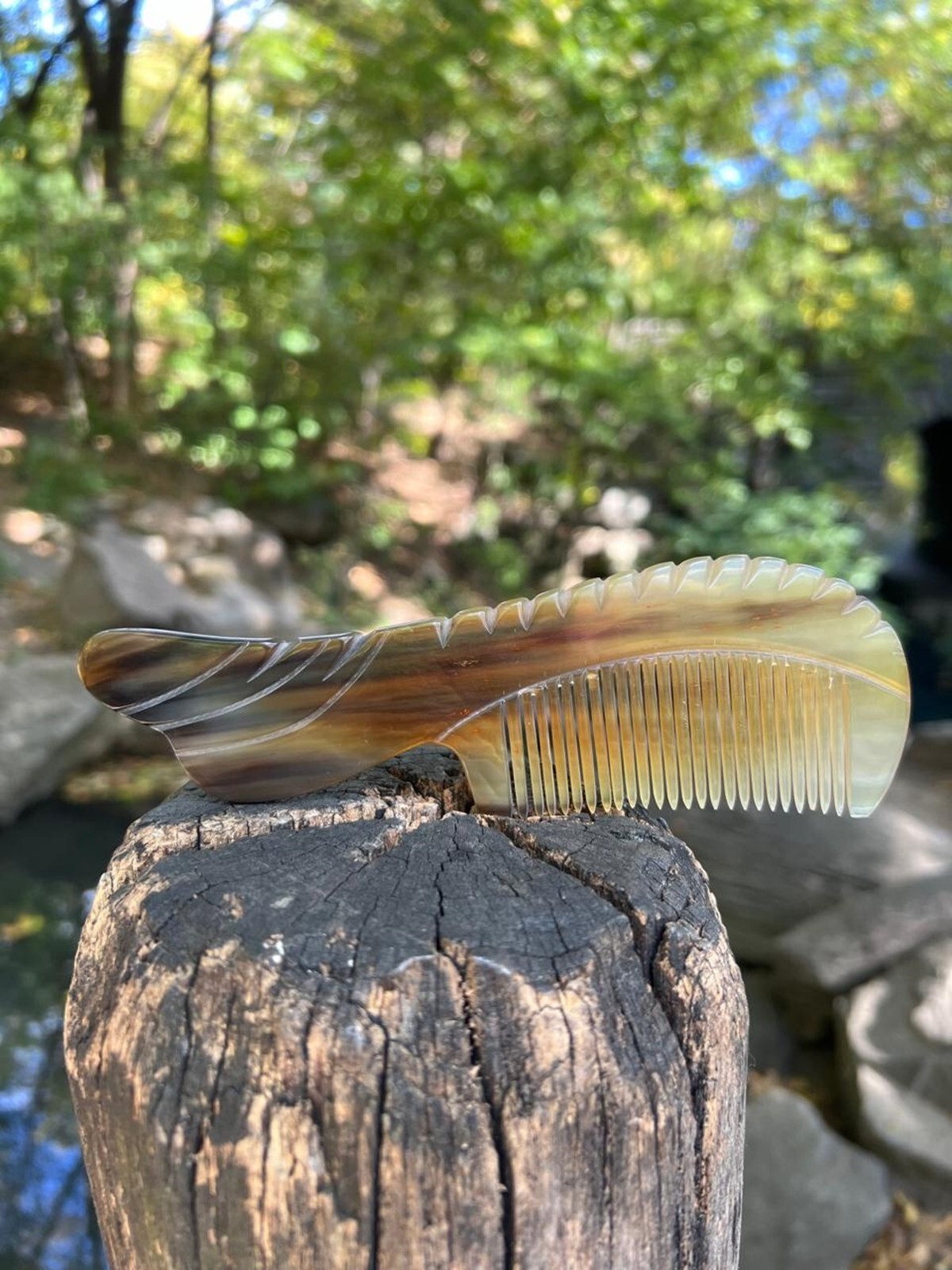 Natural Horn Comb Hair Comb | eBay