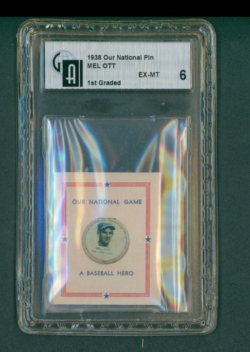 1938 Our National Baseball Pin - #22 Mel Ott, GAI 6 EXMT