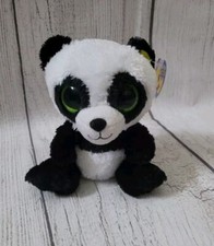 Ty Beanie Boos Bamboo The Panda Green Eyes Plush 