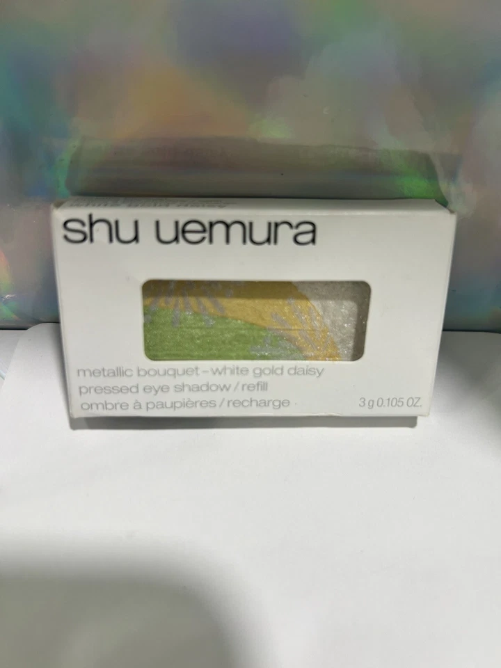 Trío de sombras de ojos prensadas SHU UEMURA Japón color raro blanco dorado margarita (recarga) Foto 3 de 3