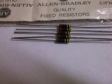  5 Allen Bradley Carbon Comp Resistors 20 ohm 1/2W 5%  RCR20G200JS