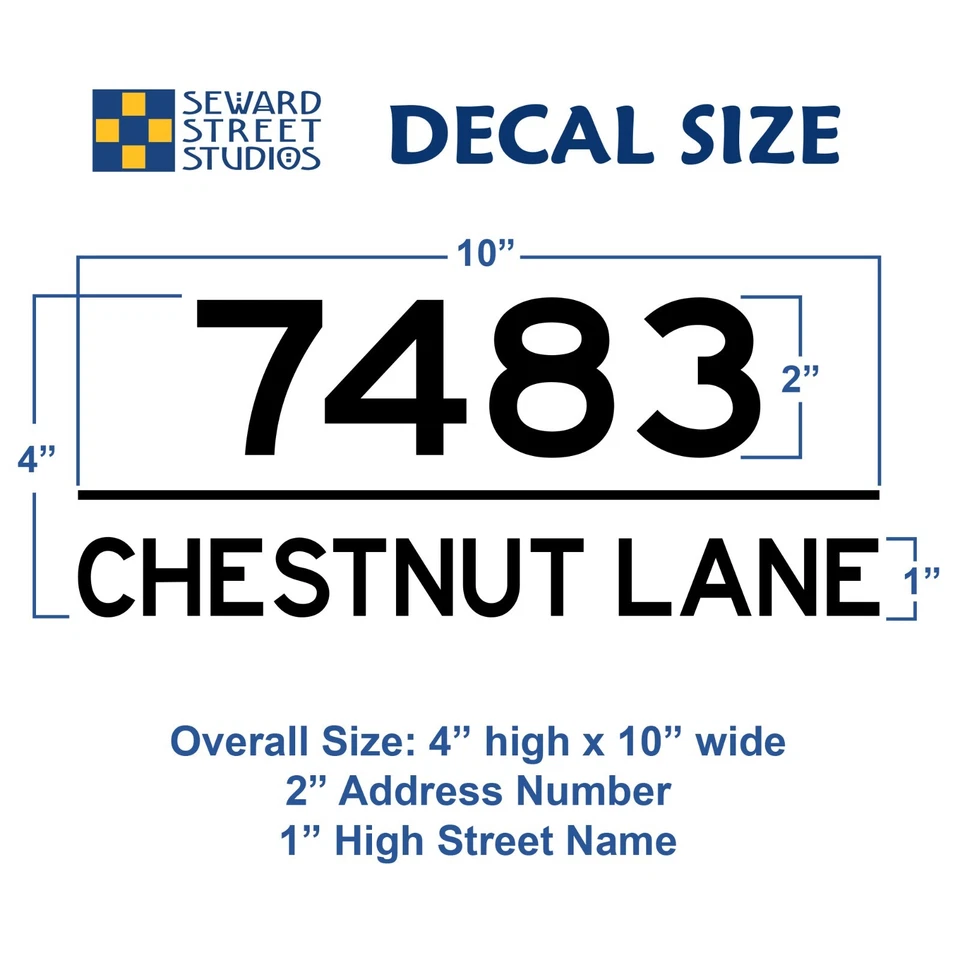 Calcomanía reflectante de número de dirección y nombre de calle, personalizada - 1277R Foto 2 de 4