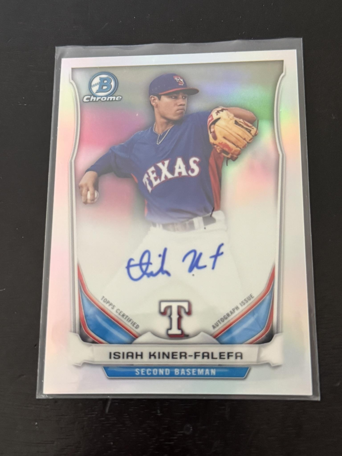 2014 Bowman Chrome #BCAP-IK Isiah Kiner-Falefa Prospect Auto Refractors /500