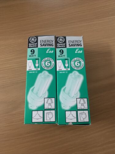 2 PACK OF GENERAL ELECTRIC ENERGY SAVING BULBS 9W B22 BC ECO BRAND NEW  - Picture 1 of 1