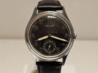 VINTAGE WW2 RARE SWISS MILITARY 35mm BLACK DIAL MEN'S WATCH "HELIOS"/MOV.AS 1130