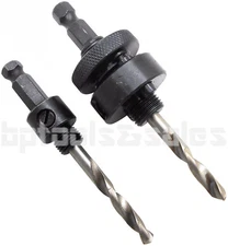 Small & Large Hole Saw Arbor 1-1/4" to 6" & 9/16" to 1-3/16" Set 3/8" Hex Shank