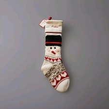 NWT Pottery Barn Kids SNOWMAN MERRY  BRIGHT Christmas Stocking Collins Monogram