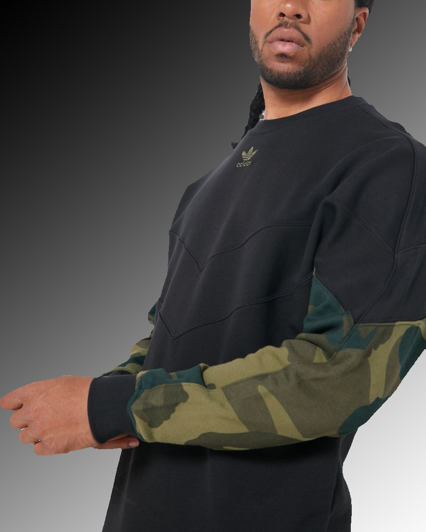 adidas Originals Mens Black Camo Crew 