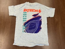 VINTAGE EKTELON RACQUETBALL T SHIRT 90S SINGLE STITCH M TEE DEADSTOCK NOS GRAY