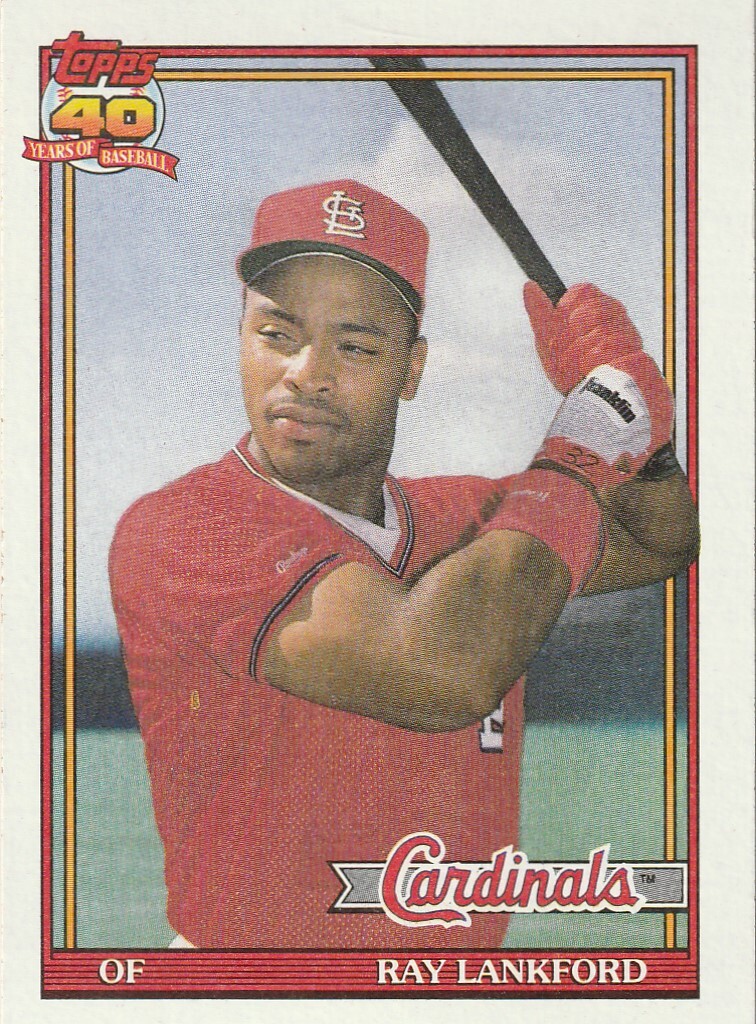 FREE SHIPPING-MINT-1991 Topps Ray Lankford #682 CARDINALS-40 YEARS
